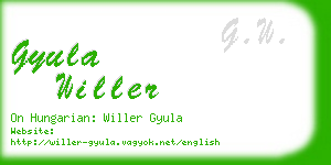 gyula willer business card